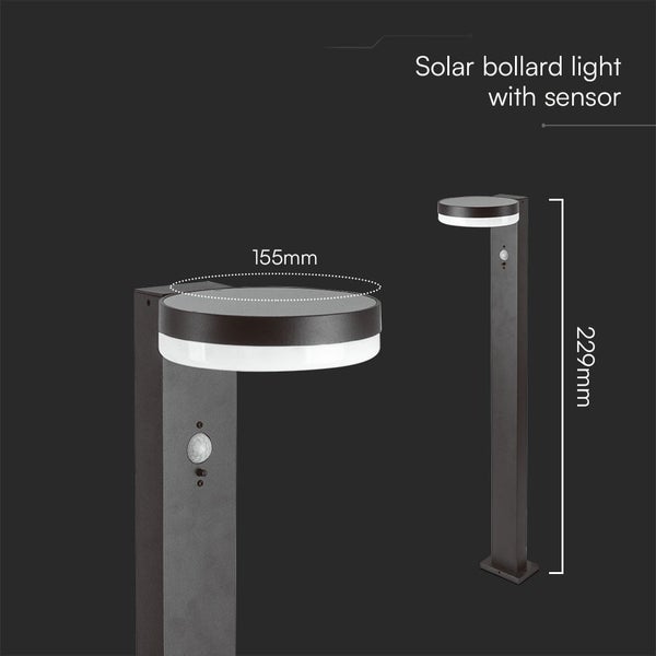 V-TAC VT-1168 - Solarleuchten - Solar Pollerleuchten - IP54 - 5,5 Watt - 220 Lumen - 3000 K
