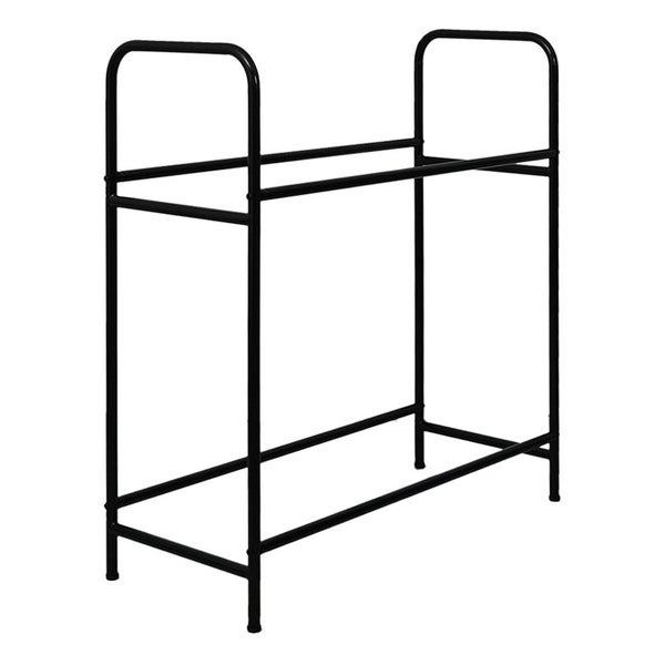 PROREGAL Reifenregal CARRERO HxBxT 106x106x46cm, bis zu 8 Reifen auf 2 Ebenen, Schwarz