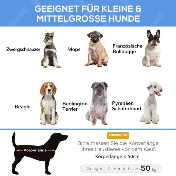PawHut Hundeliege Outdoor, Erhöhtes Hundebett mit atmungsaktivem Mesh-Bezug, Haustierbett für kleine und mittelgroße Hunde Schwarz 91 x 69 x 29 cm