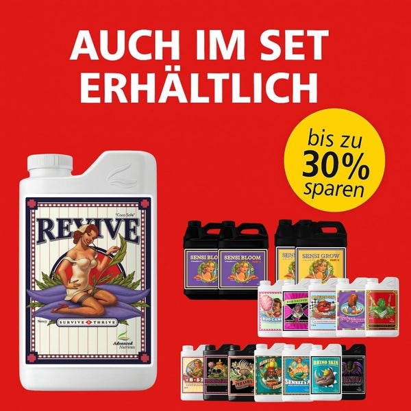 Advanced Nutrients Revive Pflanzendünger und Sortiment als Set erhältlich mit bis zu 30 Prozent Ersparnis.