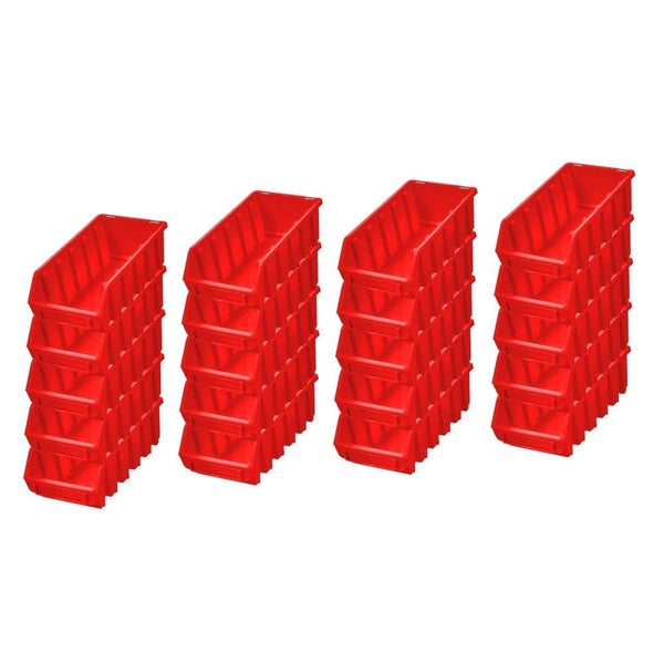 PROREGAL SuperSparSet 20x Sichtlagerbox 2L HxBxT 7,5 x 11,6 x 21,2 cm Polypropylen Rot