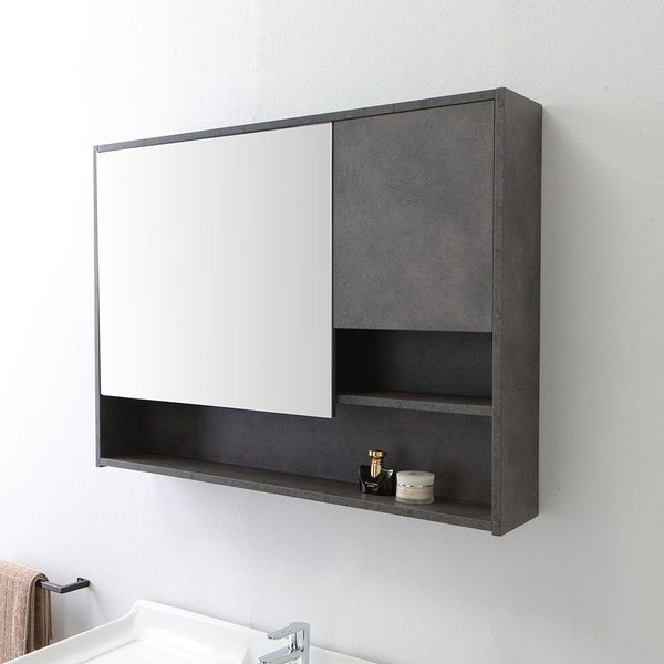 101 cm breiter Unterschrank mit Waschbecken und Spiegel im industriellen Stil | Vienna