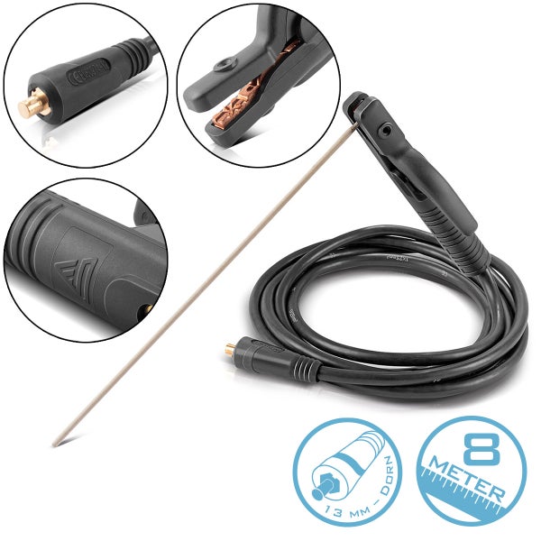 Elektrodenhalter mit 8 Meter Kabel und 13 Millimeter Dorn