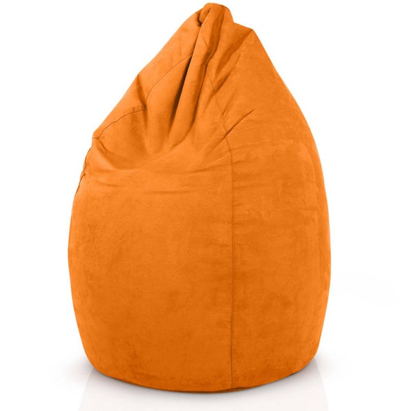 Green Bean Sitzsack mit Rückenlehne 60x60x90cm - Indoor Sitzkissen 220L Füllung Kuschelig Waschbar - Bean Bag Bodenkissen Lounge Chair Sitzhocker - Orange