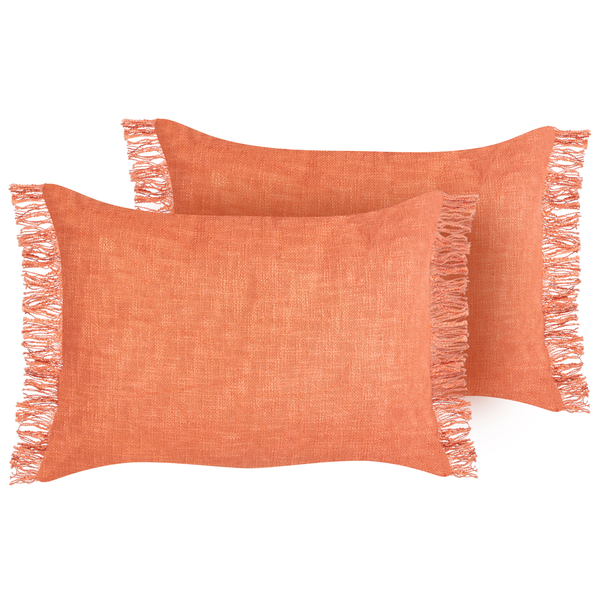 Dekokissen 2er Set MABA Baumwolle 50 x 35 cm Orange Ohne Muster