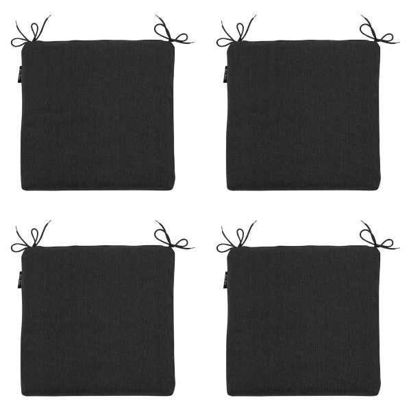 Sitzkissen, schwarzes Canvas Eco+ – ca. 40x40 cm - 4er-Set