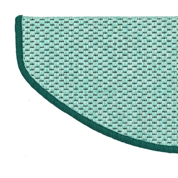 FLOORDIREKT Stufenmatte Kalkutta - Sisaloptik - Schlingenpol - Selbstklebend - Grün - Halbrund - 23,5 x 65 cm