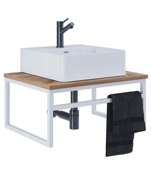 2-tlg. Waschplatz Waschtisch Waschbecken Bitila 60