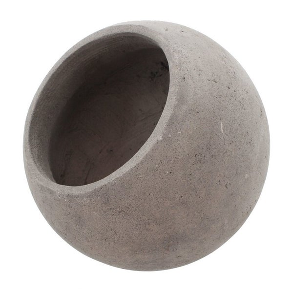 Dekoleidenschaft Pflanzkugel Modern aus Beton, grau, Pflanzschale, Blumentopf, Pflanztopf, Übertopf, Pflanzgefäß, Gartendeko für Draußen