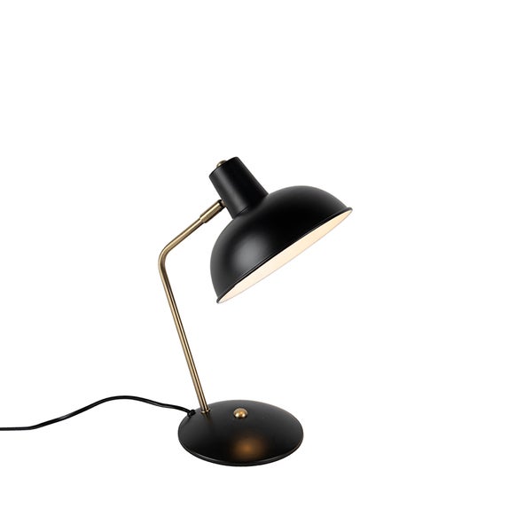 Retro Tischlampe schwarz mit Bronze - Milou