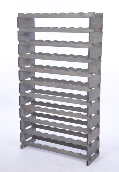 Weinregal VINOTECA FLEX PRO HxBxT 149x84x28cm 88 Flaschen auf 11 Ebenen Massives Kiefernholz Grau
