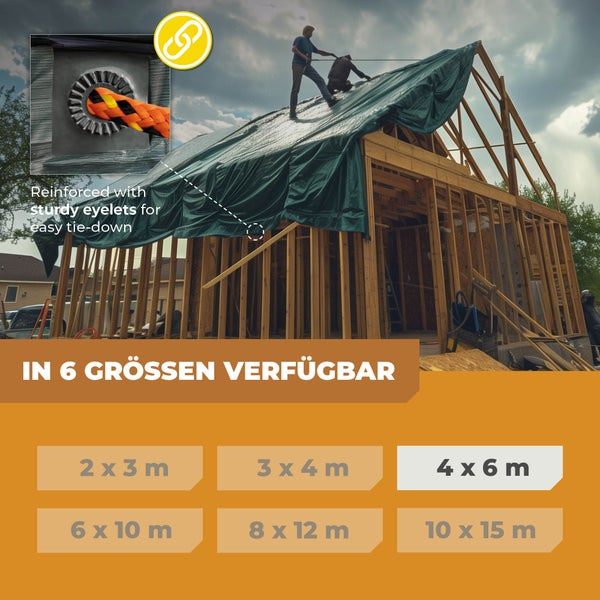 Abdeckplane in Grün/Blau 150g/m² 4x6m Power
