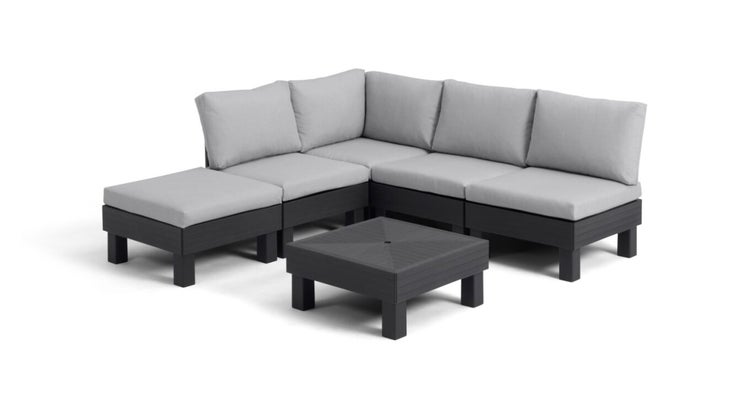 Keter Elements Loungebank + Balkonset - 5 bis 6 Personen - Graphit