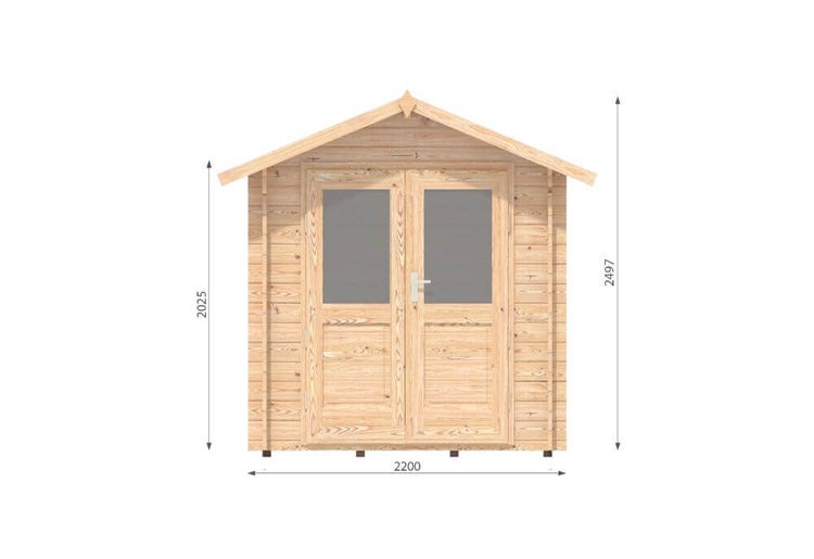 Alpholz Gerätehaus Bedford Gartenhaus aus Holz in natur, Holzhaus mit 28 mm Wandstärke Blockbohlenhaus imprägniert 2,5x3m