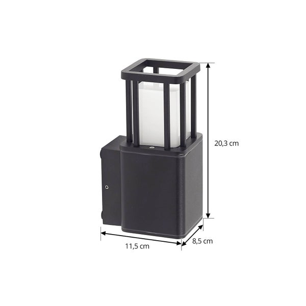 Lucande LED Wandleuchte außen Dakil (Modern) in Schwarz aus Aluminium (1 flammig, GU10) - Außenwandleuchten Wandlampe Led Außenlampe Outdoor für Außenwand/Hauswand Haus Terrasse &