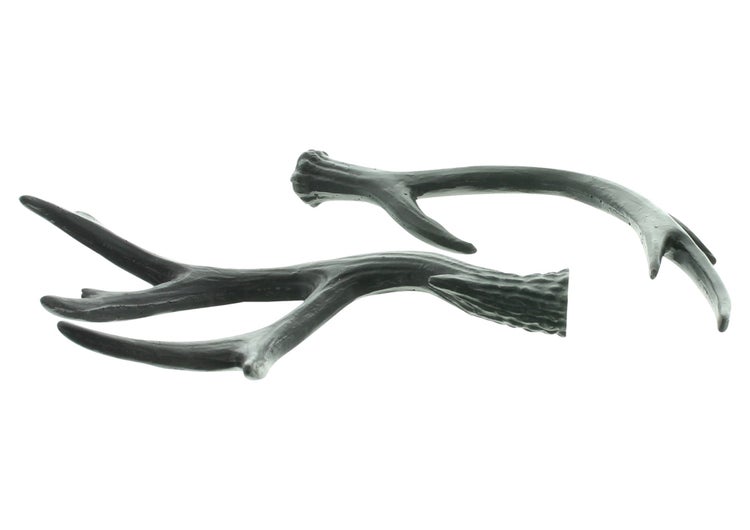 FRANK FLECHTWAREN | Geweih Schwarz, 2er Set, POLYRESIN, 4 x 3,5 x 20 cm, 10 x 5 x 19,5 cm