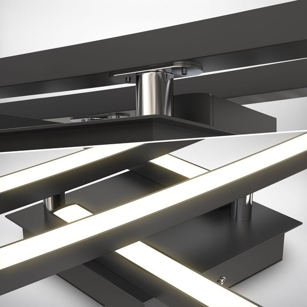 Deckenleuchte 69x49 cm - 20W, 2200lm, LED, warmweiß, schwarz