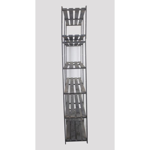 PROREGAL Holzregal Pinepeak HxBxT 220 x 170 x 38 cm 7 Fachboden 1,2 cm Dickes Kiefernholz Grau