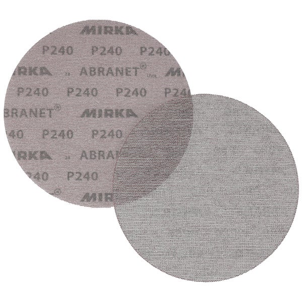 Mirka Abranet Netz-Schleifscheiben Ø 225 mm Klett / Korn P240 / 25 Stk / zum Schleifen von Holz, Spachtel, Lack, Kunststoff / 5422302525