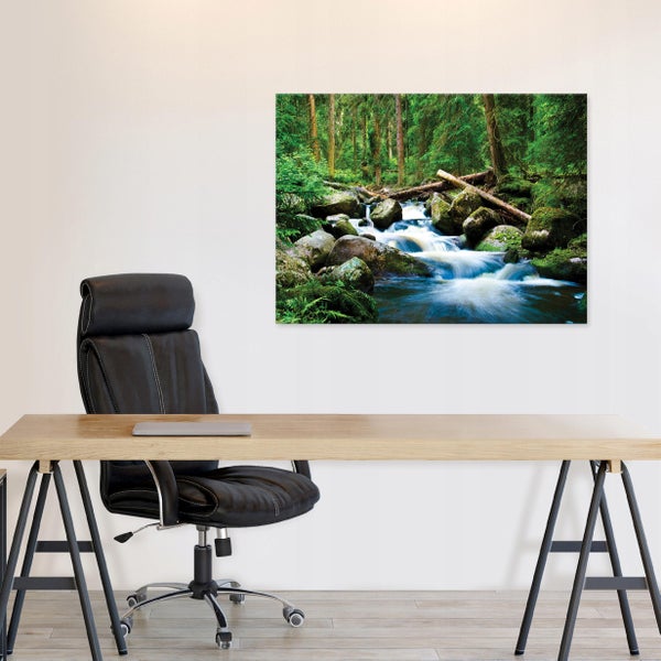 Leinwandbild Wald Fluss Natur PP14724O4 Wandbilder Wohnzimmer Schlafzimmer 60x40 cm