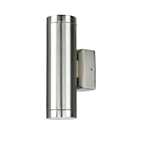 Edelstahl-Außenwandleuchte mit zwei Leuchten