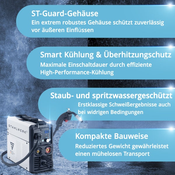 STAHLWERK Schweißgerät MIG MAG 160 M IGBT 5 in 1 Kombigerät mit 160 Ampere