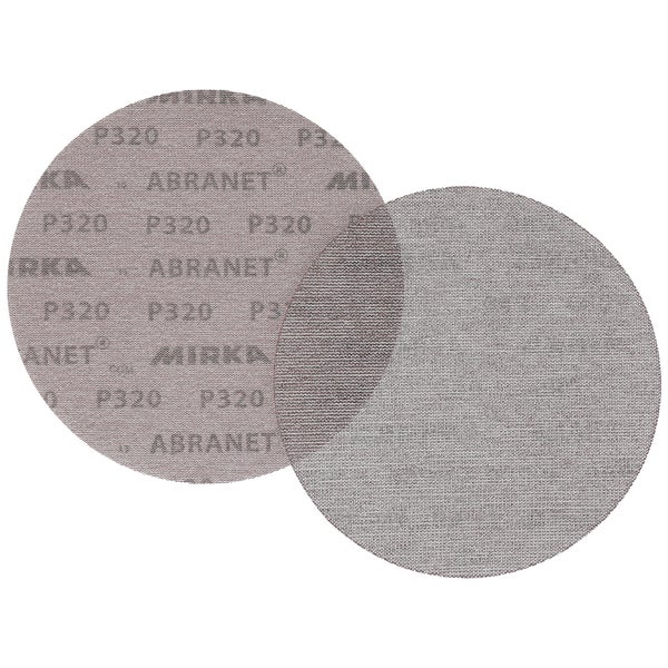 Mirka Abranet Netz-Schleifscheiben Ø 225 mm Klett / Korn P320 / 25 Stk / zum Schleifen von Holz, Spachtel, Lack, Kunststoff / 5422302532