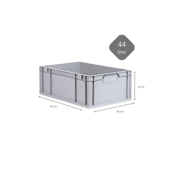 PROREGAL Spar Set 10x Eurobox Nextgen Economy Mit Auflagedeckel & 4x Schiebeschnappverschlüsse Blau Griffe Geschlossen HxBxT 22 x 40 x 60 cm 44 Liter