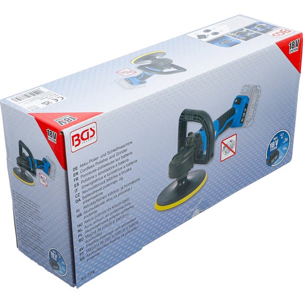 BGS Akku-Polier- und Schleifmaschine bürstenlos 18 V Solo - 7374