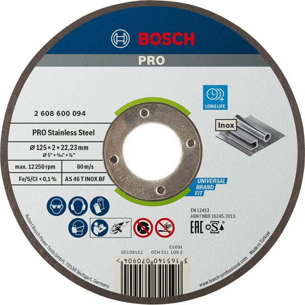 Bosch Pro Trennscheibe Edelstahl, 125 Millimeter Durchmesser