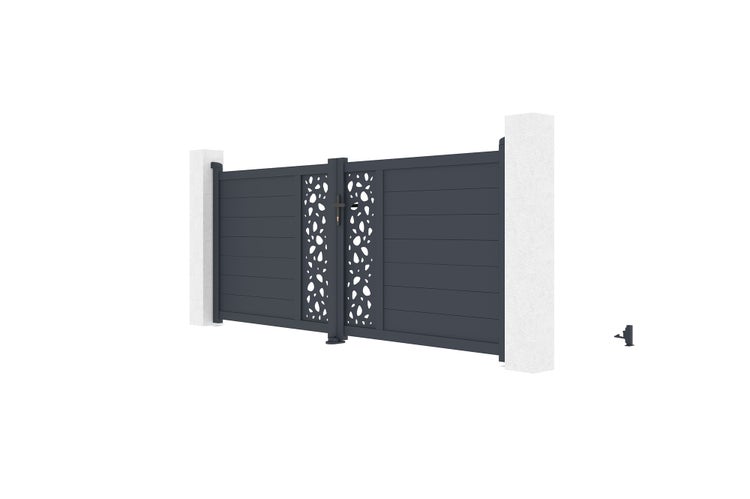 Flügeltor 3m SUNNY H.120 graues Aluminium