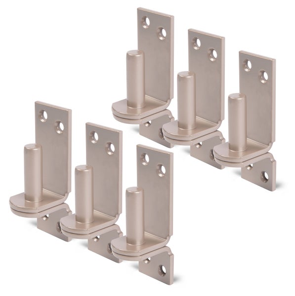 Set von sechs Metallscharnieren mit Montageplatte und Bolzen fuer Tueren oder Tore