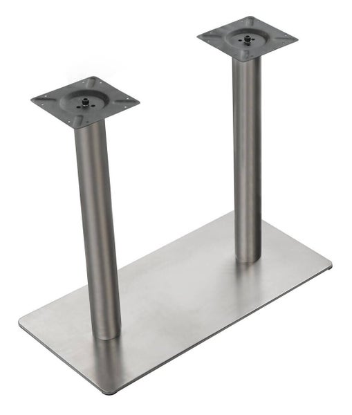 Tischgestell aus Metall mit rechteckiger Bodenplatte und zwei Säulen