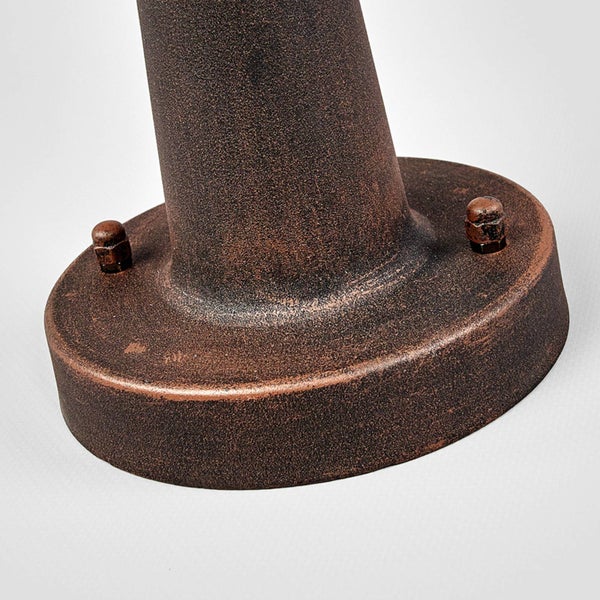 Lindby Außenleuchte Lamina (spritzwassergeschützt (Retro, Vintage Antik) in Braun aus Aluminium (1 flammig E27) - Wegeleuchte Pollerleuchte Wegelampe Sockelleuchte