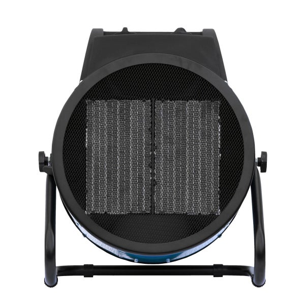Elektrischer Bauheizer mit Schutzgitter und Standfuß