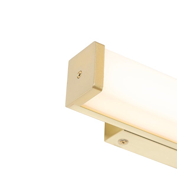 Detailansicht einer goldenen LED-Wandleuchte