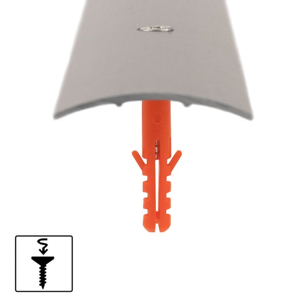 FLOORDIREKT Übergangsprofil - Übergang zwischen Bodenbelägen - Breite: 30 mm - Edelstahl-matt - Vorgebohrt - 100 cm