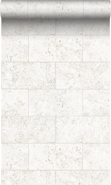 Origin Wallcoverings Tapete Stein-Optik Crême-Weiß - 53 cm x 10.05 m - 347580