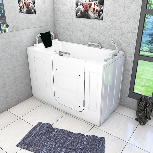 Sitzwanne Whirlpool Wanne mit Tür S07WP-TH-A-R 140x76cm