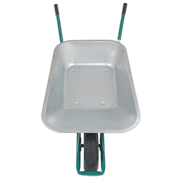 Schubkarre aus Metall mit einem Rad