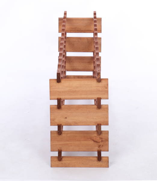 Weinregal VINOTECA FLEX PRO HxBxT 51x123x28cm 48 Flaschen auf 4 Ebenen Massives Kiefernholz Braun geölt