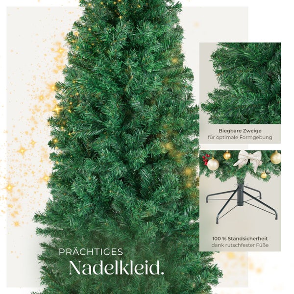 Künstlicher Weihnachtsbaum mit biegbaren Zweigen und stabilem Standfuß