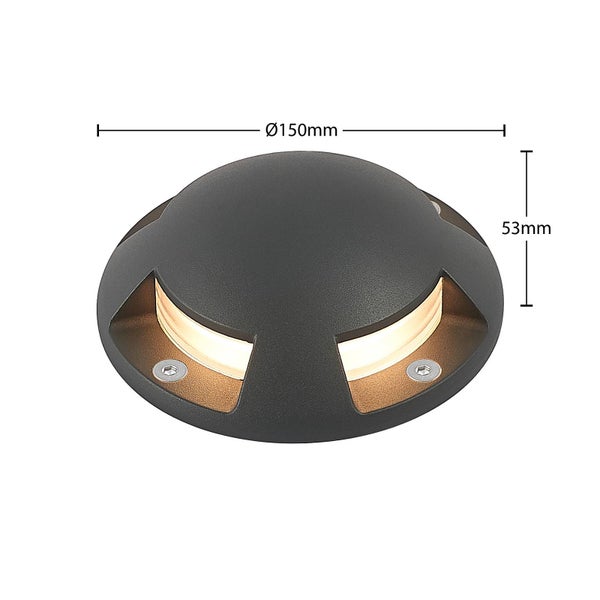Lindby LED Außenleuchte Huban (wasserdicht (Modern) in Schwarz aus Aluminium (4 flammig, ) - Außenstrahler außen Spot für Garten Terasse Balkon & Haus