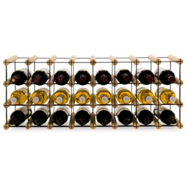 PROREGAL Modulares Weinregal Vinotega Mod Metal HxBxT 32,5 x 82,5 x 24,5 cm 8 x 3 Flaschen Massives Kiefernholz Natur