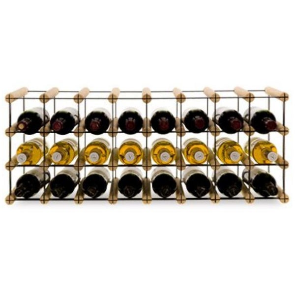 PROREGAL Modulares Weinregal Vinotega Mod Metal HxBxT 32,5 x 82,5 x 24,5 cm 8 x 3 Flaschen Massives Kiefernholz Natur