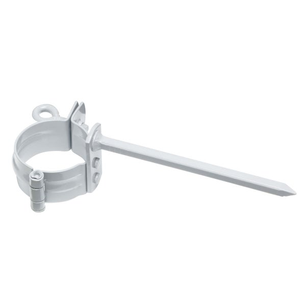 Fallrohrschelle mit Schlagstift aus Metall.