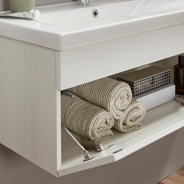 Home Deluxe - Badmöbel-Set - WANGEROOGE weiß - Small - inkl. Waschbecken und komplettem Zubehör - Größe Waschbecken: ca. 60 cm I Badezimmermöbel Waschtisch Badmöbelset