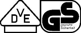 VDE Logo und Geprüfte Sicherheit GS Zeichen