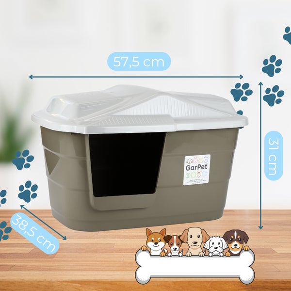 GarPet Hundehütte mit den Maßen 57,5 cm Breite, 31 cm Höhe und 38,5 cm Tiefe