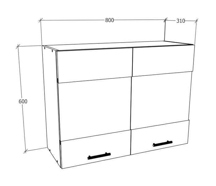 Küchenschrank B. 80 cm Hängeschrank Küche Esilo